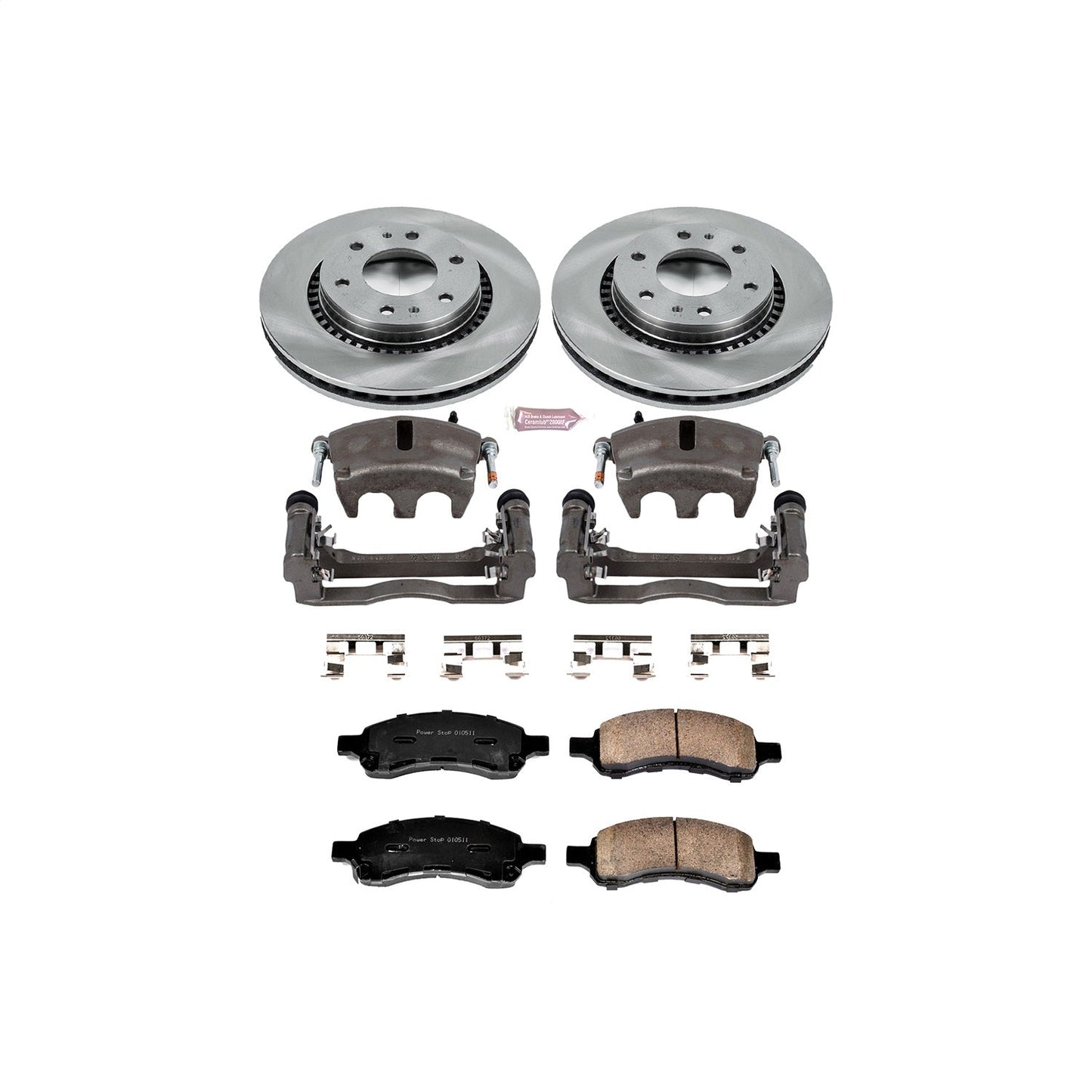 PowerStop Front Autospecialty Kit with Calipers | 2006–2008 Isuzu Ascender (KCOE2084B)
