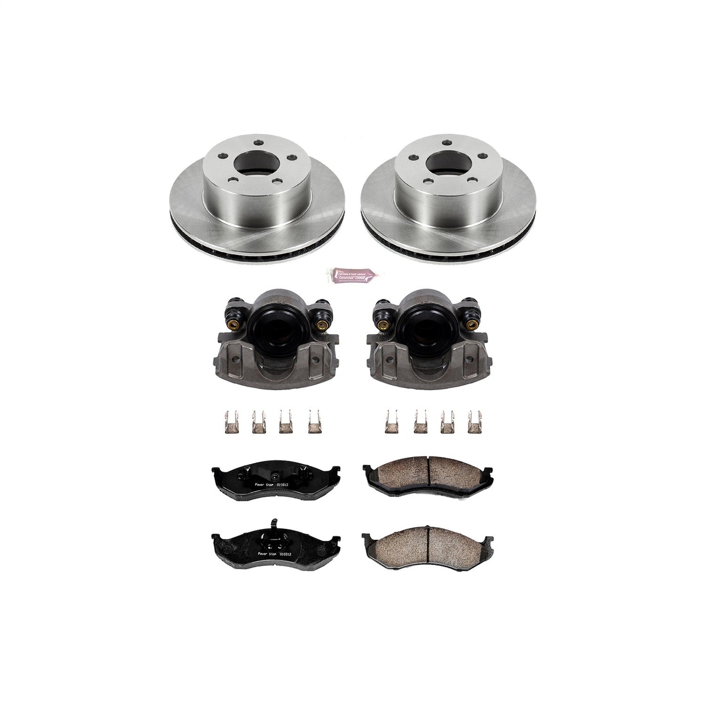 PowerStop Front Brake Kit with Calipers | 1990–1999 Jeep Cherokee (KCOE2119)