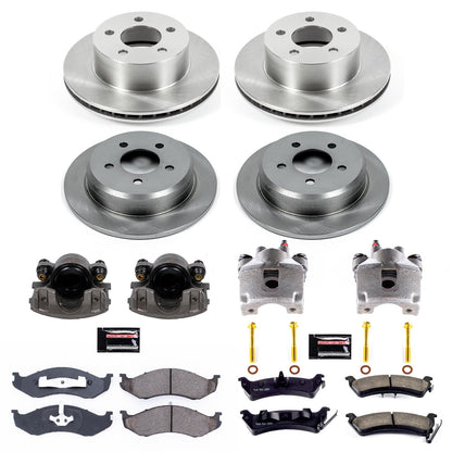 PowerStop Front & Rear Autospecialty Brake Kit with Calipers | 1993–1998 Jeep Grand Cherokee (KCOE2121)