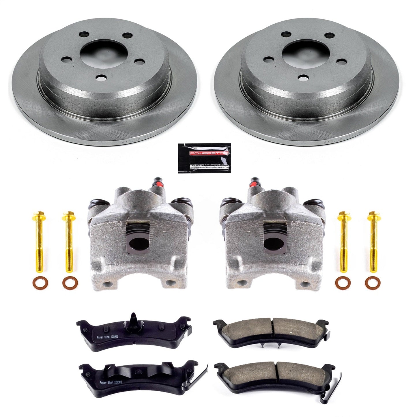 PowerStop Rear Brake Kit with Calipers | 1993–1998 Jeep Grand Cherokee (KCOE2131)