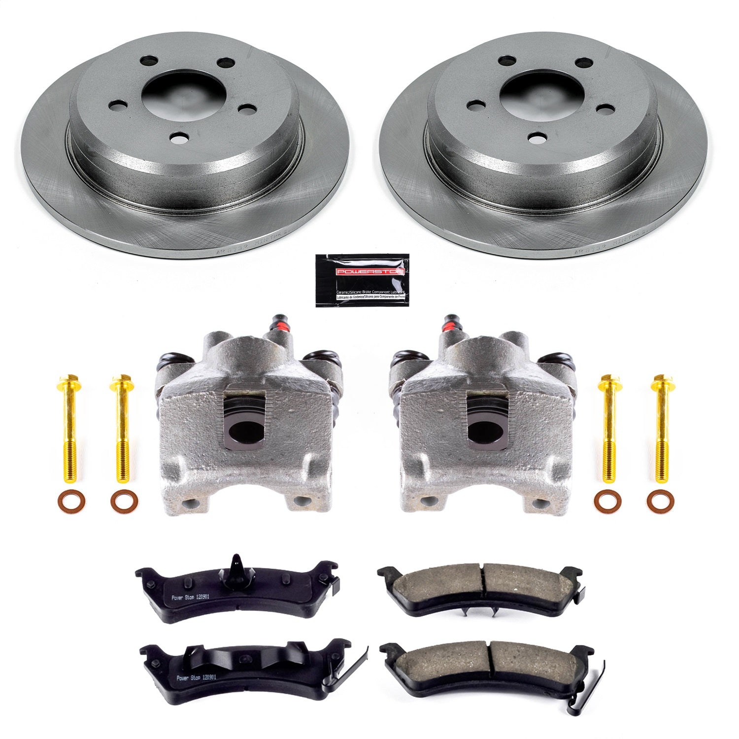 PowerStop Rear Brake Kit with Calipers | 1993–1998 Jeep Grand Cherokee (KCOE2131)