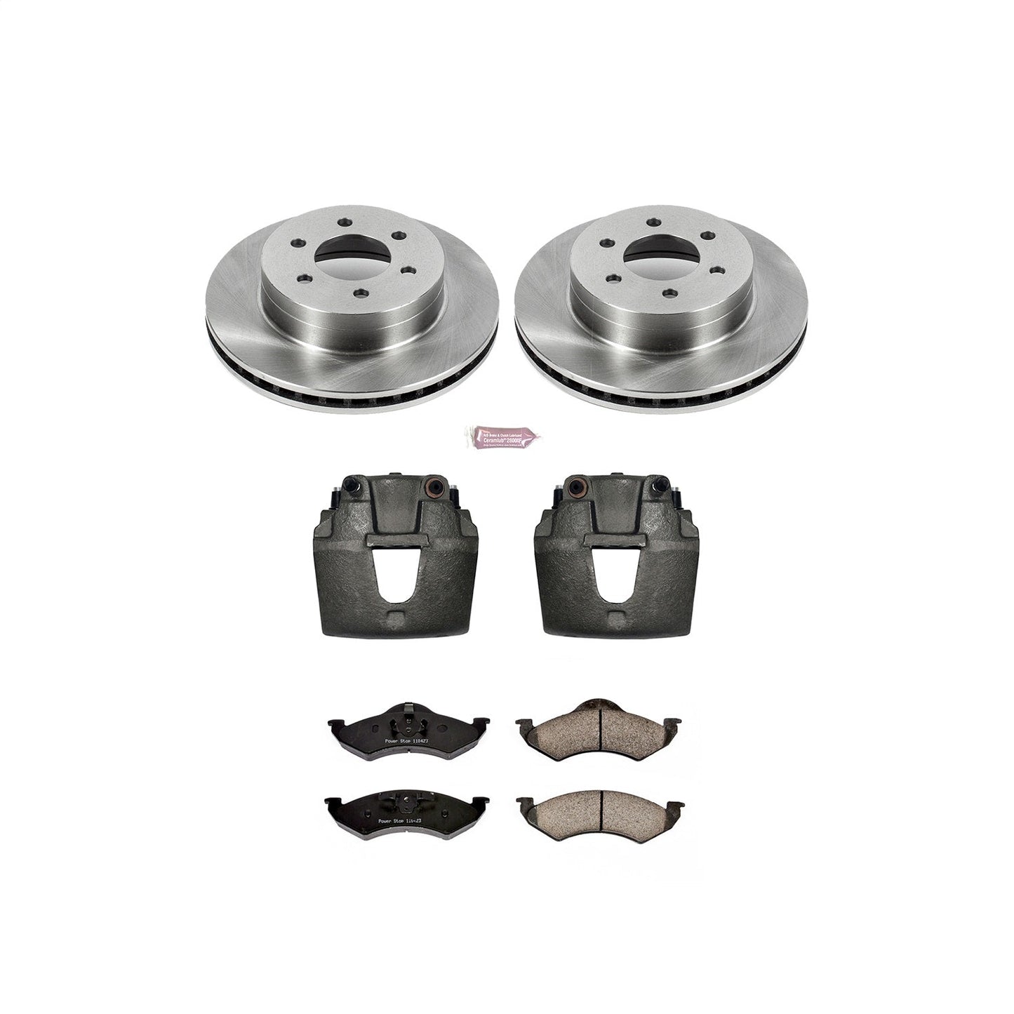 PowerStop Front Autospecialty Brake Kit with Calipers | 2000–2002 Dodge Dakota (KCOE2139)