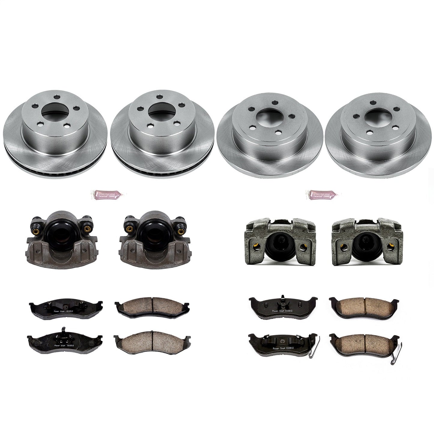 PowerStop Front & Rear Autospecialty Brake Kit with Calipers | 2003–2006 Jeep Wrangler (KCOE2154)