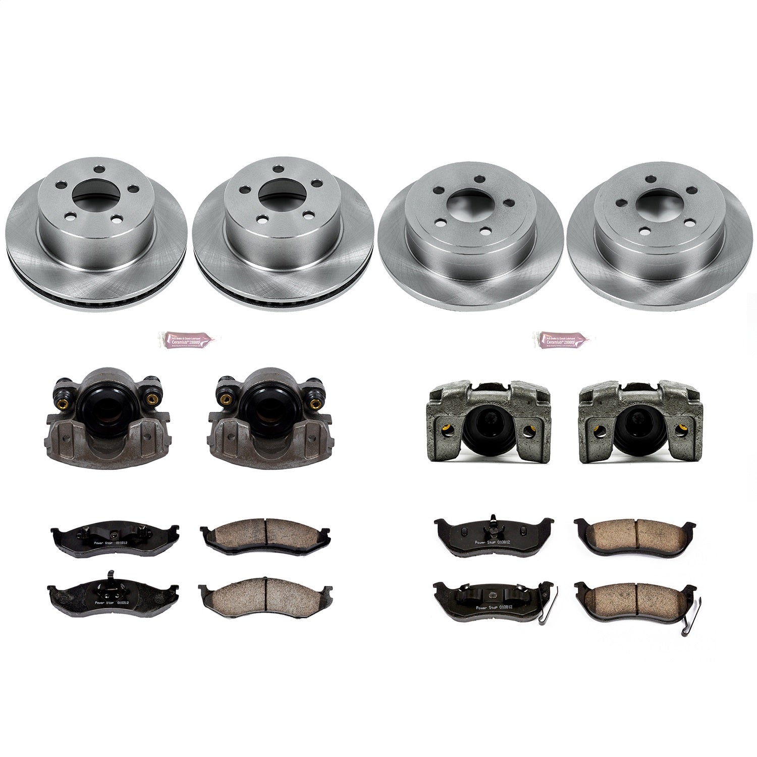 PowerStop Front & Rear Autospecialty Brake Kit with Calipers | 2003–2006 Jeep Wrangler (KCOE2154)