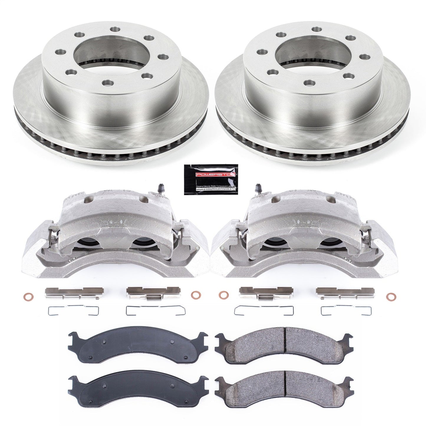 PowerStop Front Autospecialty Kit with Calipers | 2000–2002 Dodge Ram 3500 (KCOE2156)