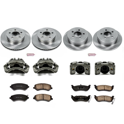 PowerStop Front & Rear Brake Kit with Calipers | 2003–2007 Jeep Liberty (KCOE2162)