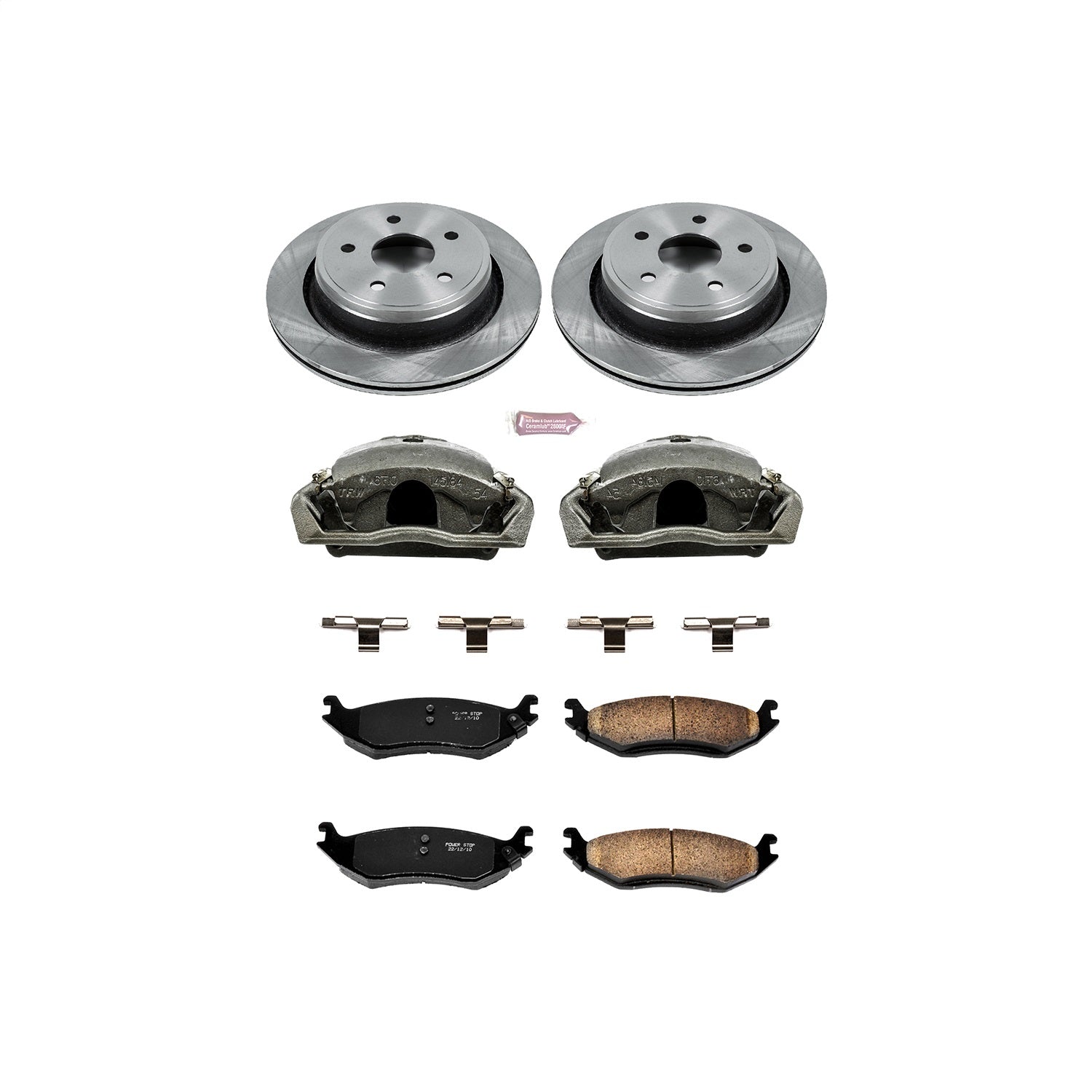 PowerStop Rear Autospecialty Kit with Calipers | 2019–2021 Ram 1500 Classic (KCOE2172)
