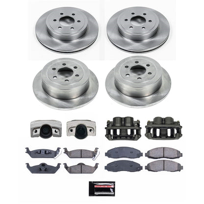 PowerStop Front and Rear Autospecialty Kit with Calipers | 2003–2004 Dodge Dakota (KCOE2188)