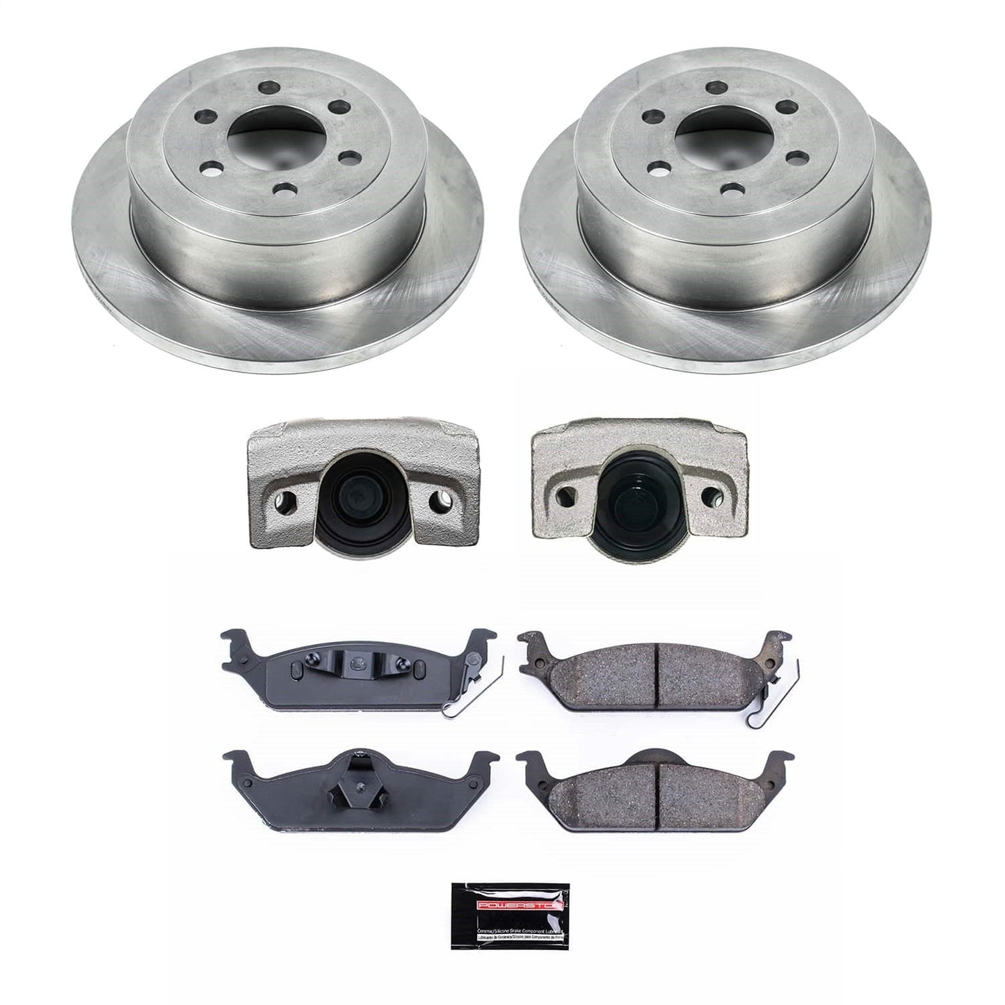 PowerStop Rear Autospecialty Kit with Calipers | 2003–2004 Dodge Dakota (KCOE2192)