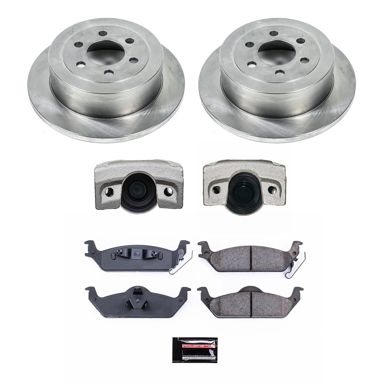 PowerStop Rear Autospecialty Kit with Calipers | 2003–2004 Dodge Dakota (KCOE2192)