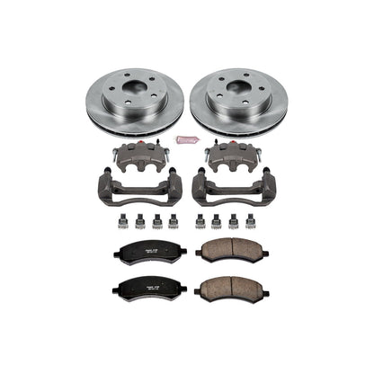 PowerStop Front Autospecialty Kit with Calipers | 2006–2009 Mitsubishi Raider (KCOE2193)