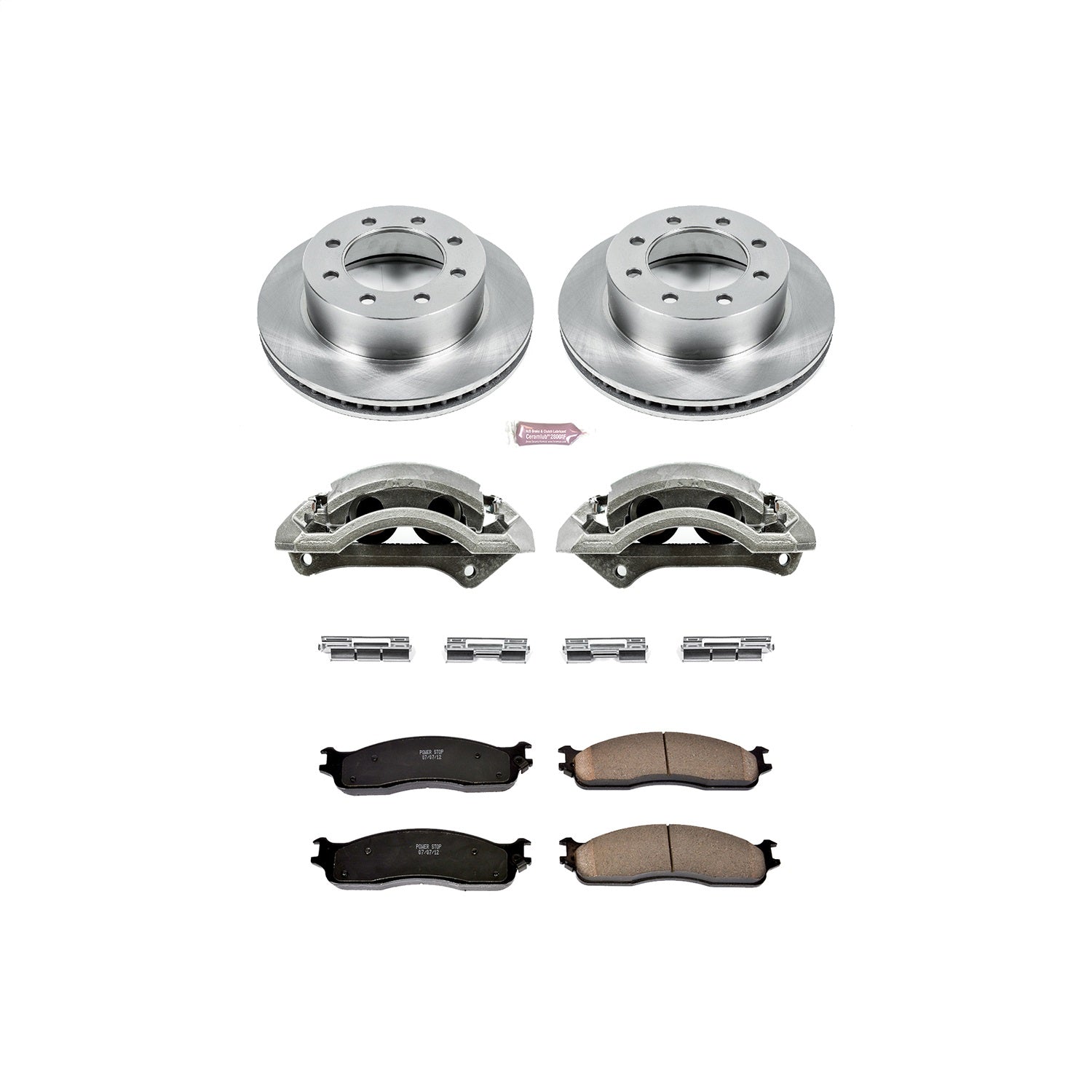 PowerStop Front Autospecialty Kit with Calipers | 2003–2008 Dodge Ram 3500 (KCOE2203)
