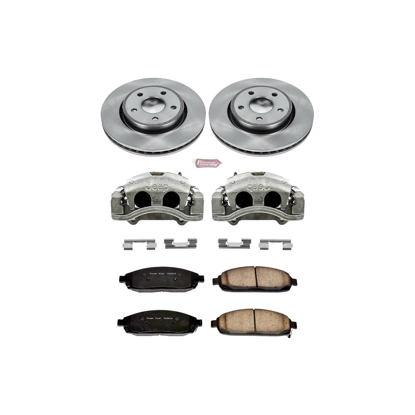 PowerStop Front Autospecialty Kit with Calipers | 2005–2010 Jeep Grand Cherokee (KCOE2219)