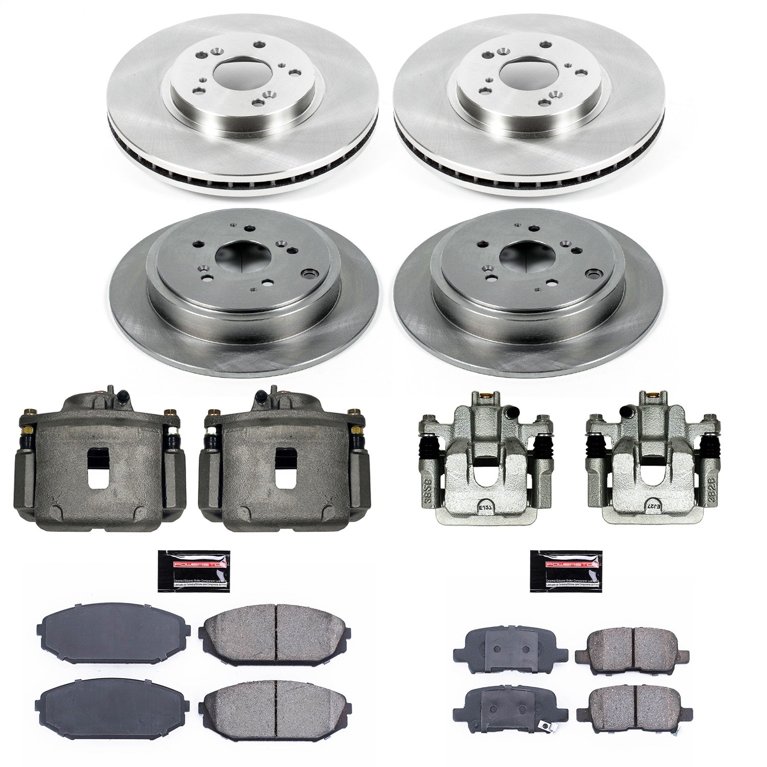 PowerStop Front & Rear Autospecialty Kit with Calipers | 2001–2002 Acura MDX (KCOE2300)
