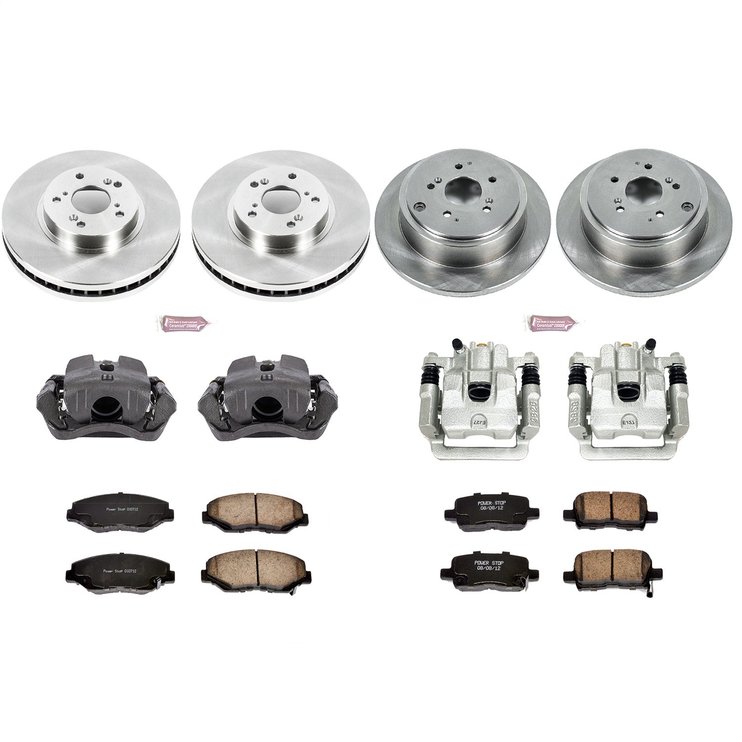 PowerStop Front & Rear Autospecialty Brake Kit with Calipers | 2003–2008 Honda Pilot (KCOE2303)
