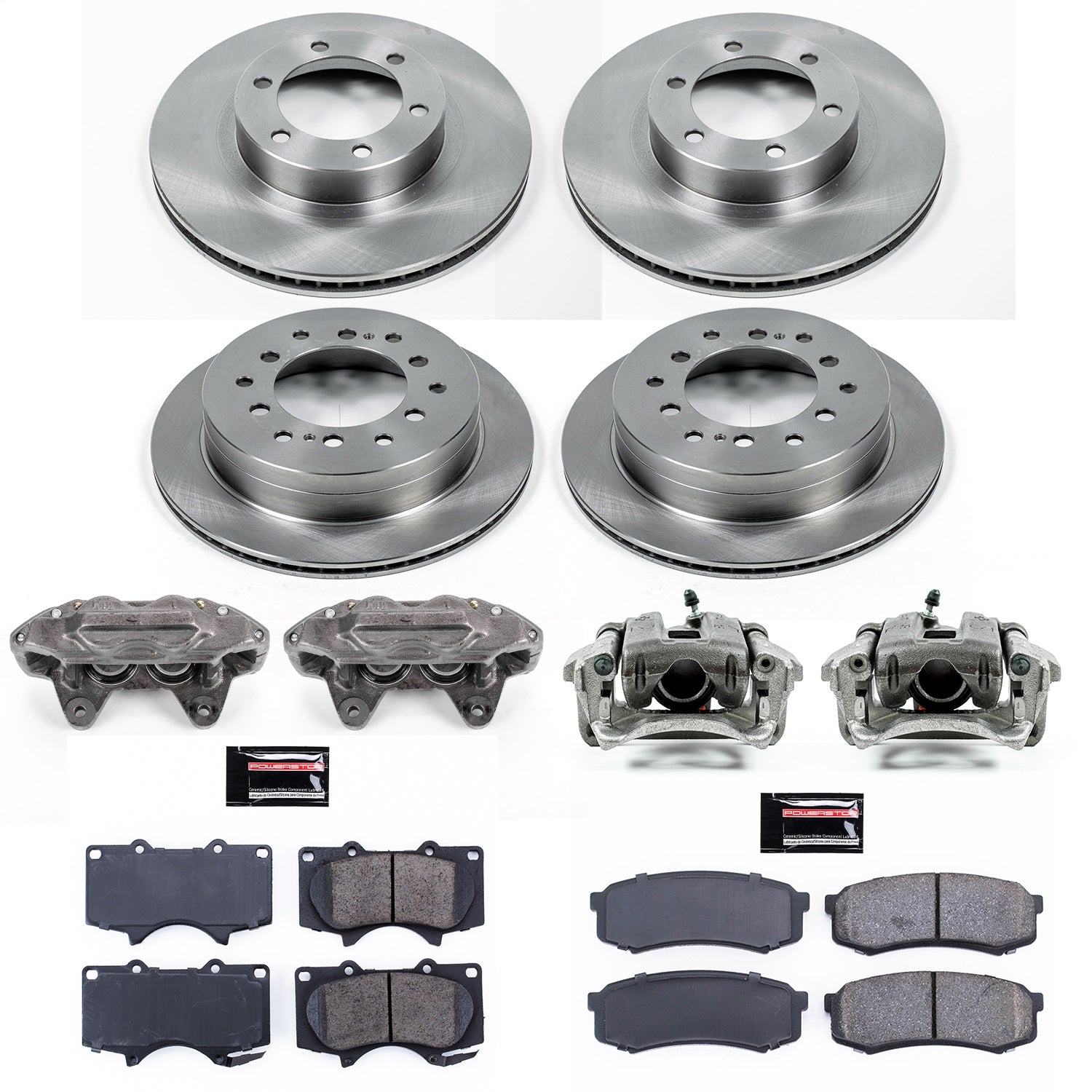 PowerStop Front & Rear Autospecialty Kit with Calipers | 2003–2009 Lexus GX470 (KCOE2422A)