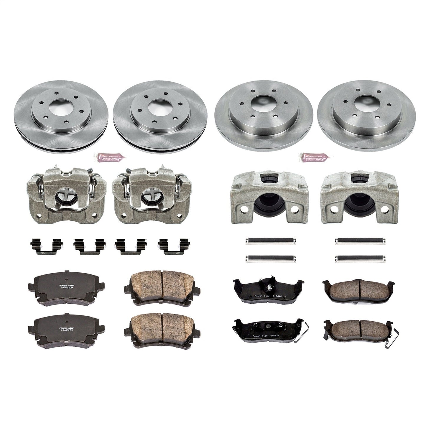 PowerStop Front & Rear Autospecialty Kit with Calipers | 2005 Nissan Armada (KCOE2443)