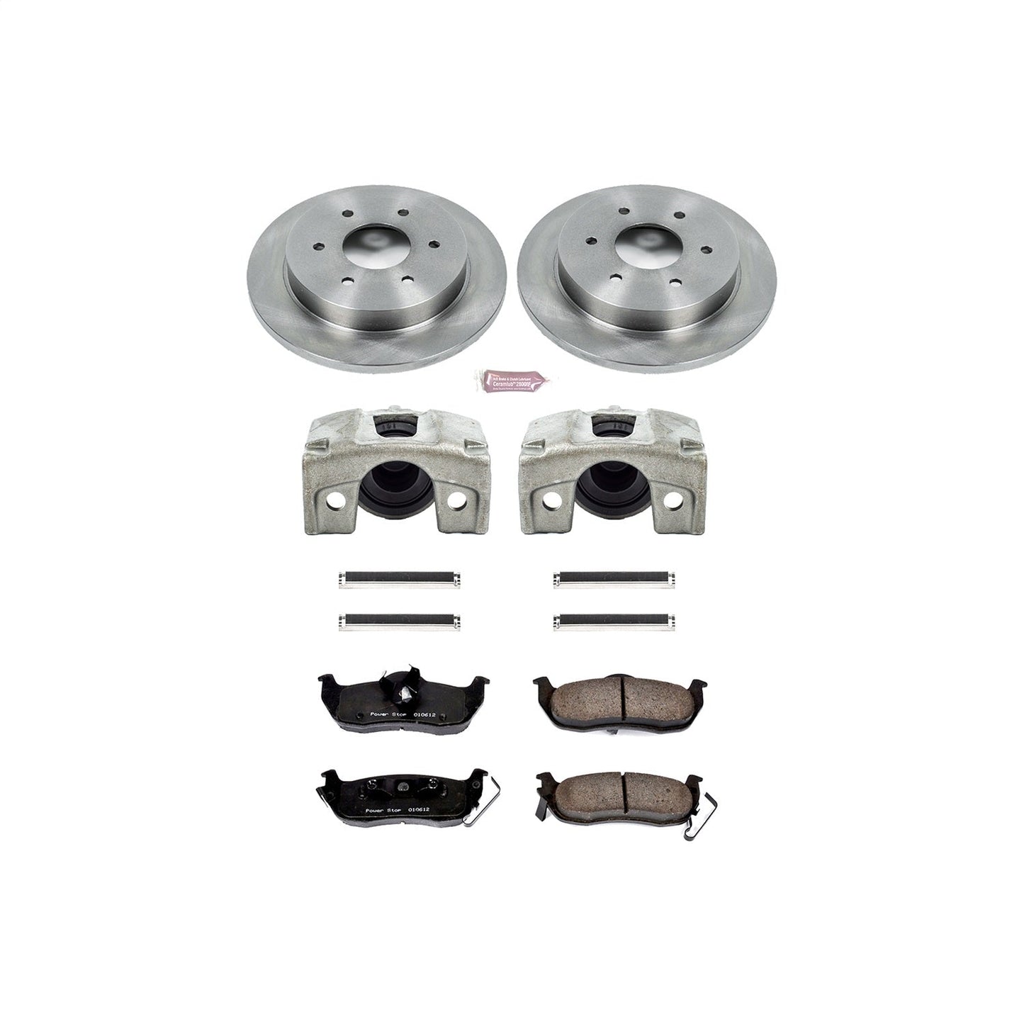 PowerStop Rear Brake Kit with Calipers | 2004–2010 Infiniti QX56 (KCOE2445)