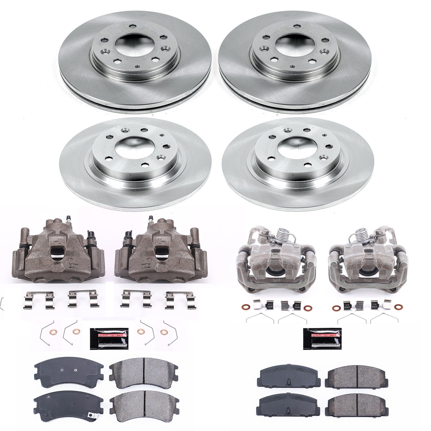 PowerStop Front & Rear Autospecialty Brake Kit with Calipers | 2003–2005 Mazda 6 (KCOE2449)