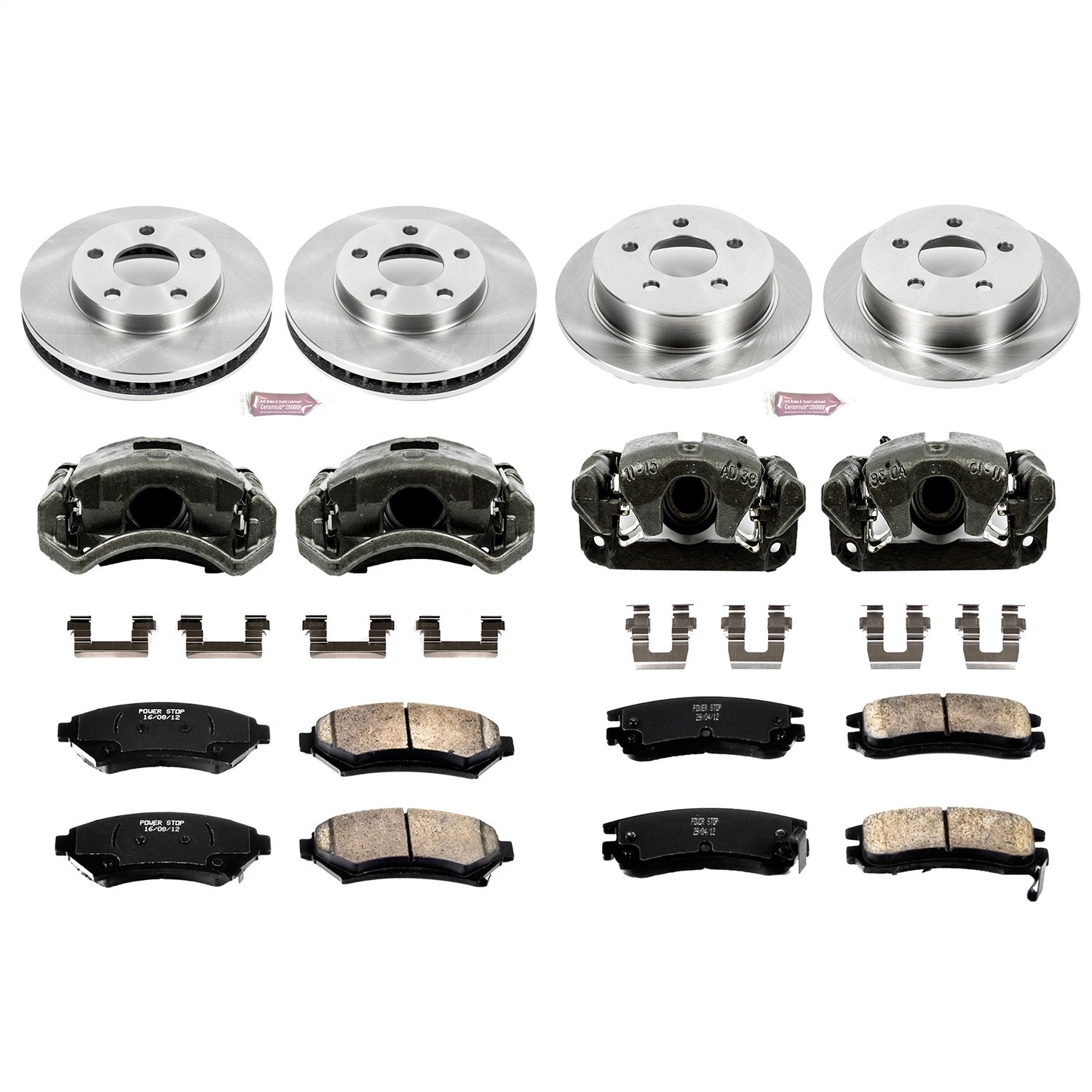 PowerStop Front & Rear Autospecialty Brake Kit with Calipers | 2004–2005 Buick Century (KCOE2554)