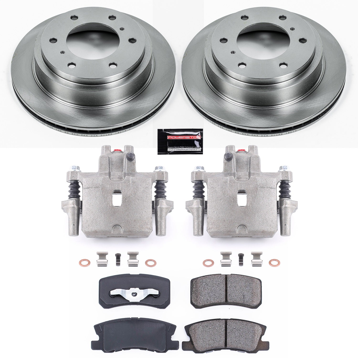 PowerStop Brake Kit with Calipers | 2001–2006 Mitsubishi Montero (KCOE3119)