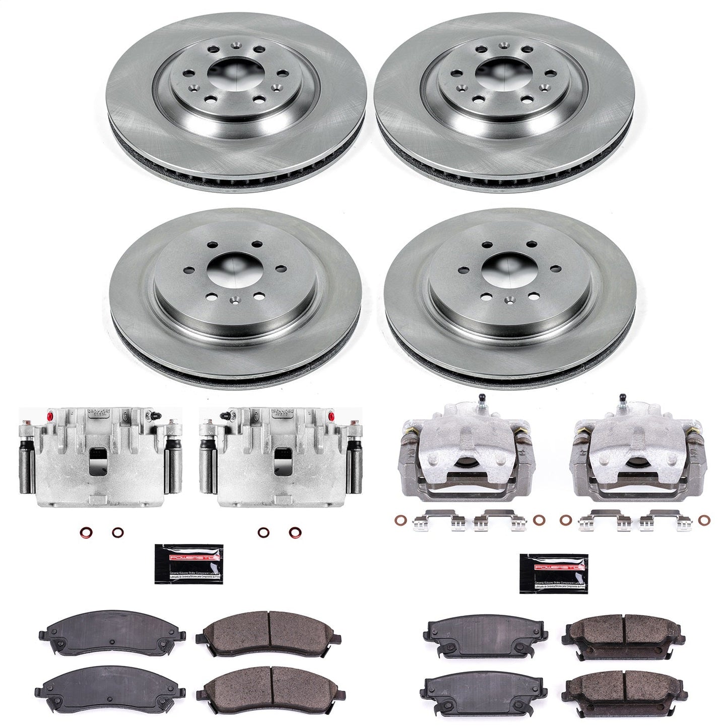 PowerStop 04-09 Cadillac SRX Front & Rear Autospecialty Kit w/Cals (KCOE4014)