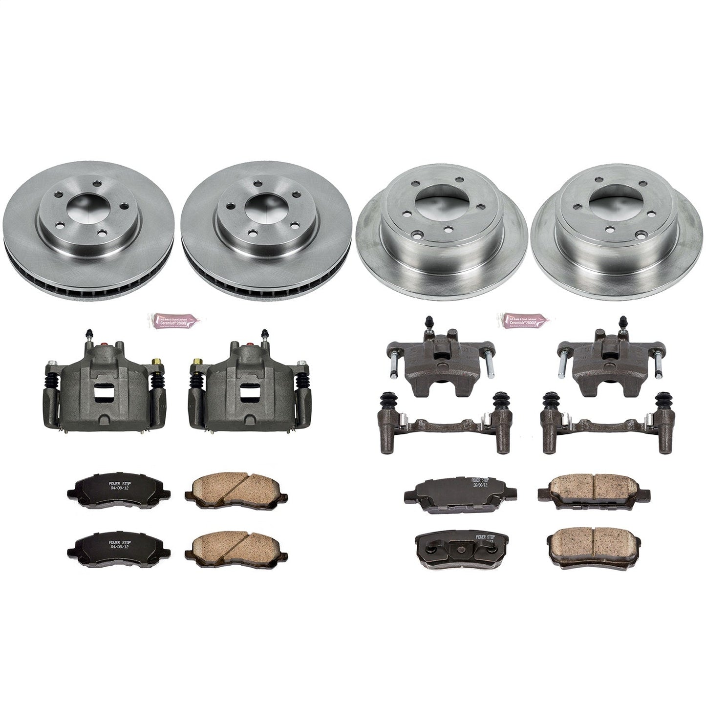 PowerStop 08-17 Mitsubishi Lancer Front & Rear Autospecialty Brake Kit w/Calipers (KCOE4017A)