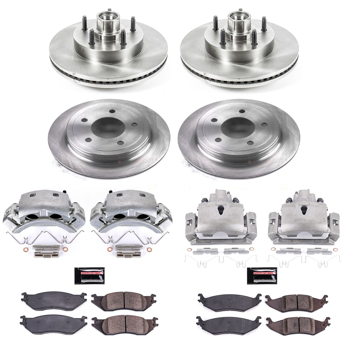 PowerStop 04-06 Ford E-150 Front & Rear Autospecialty Kit w/Calipers (KCOE4021)