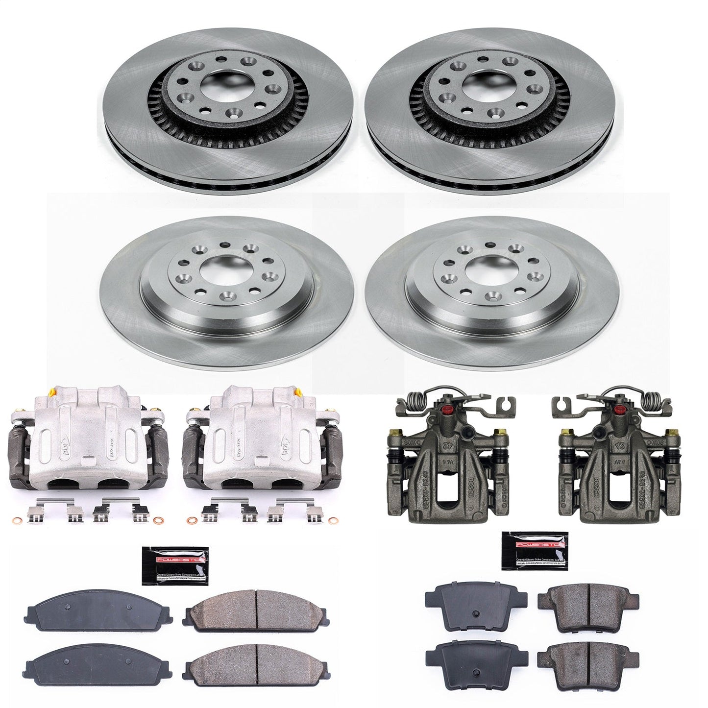 PowerStop 08-09 Ford Taurus X Front & Rear Autospecialty Kit w/Cals (KCOE4039A)