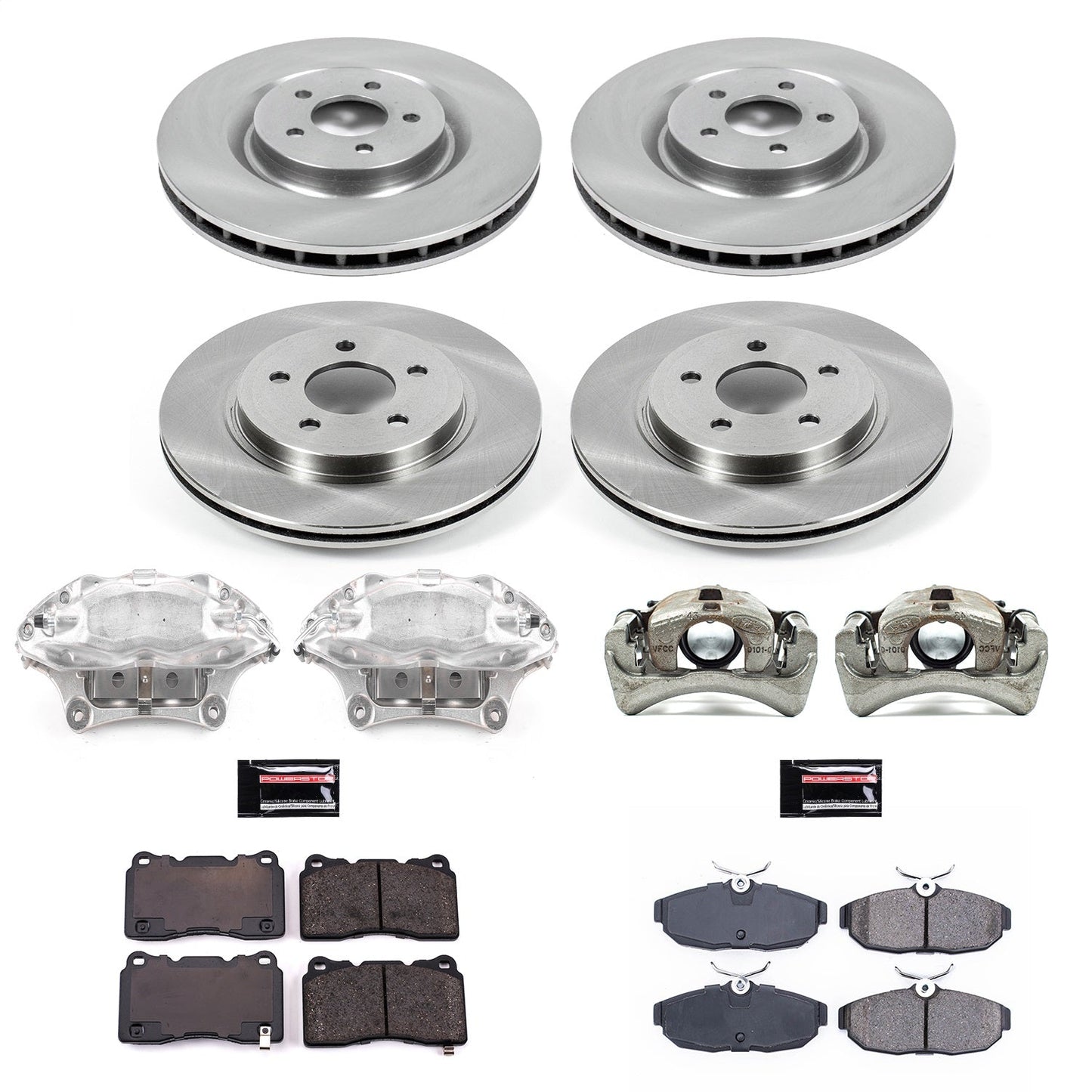 PowerStop 07-11 Ford Mustang Front & Rear Autospecialty Kit w/Cals (KCOE4042)