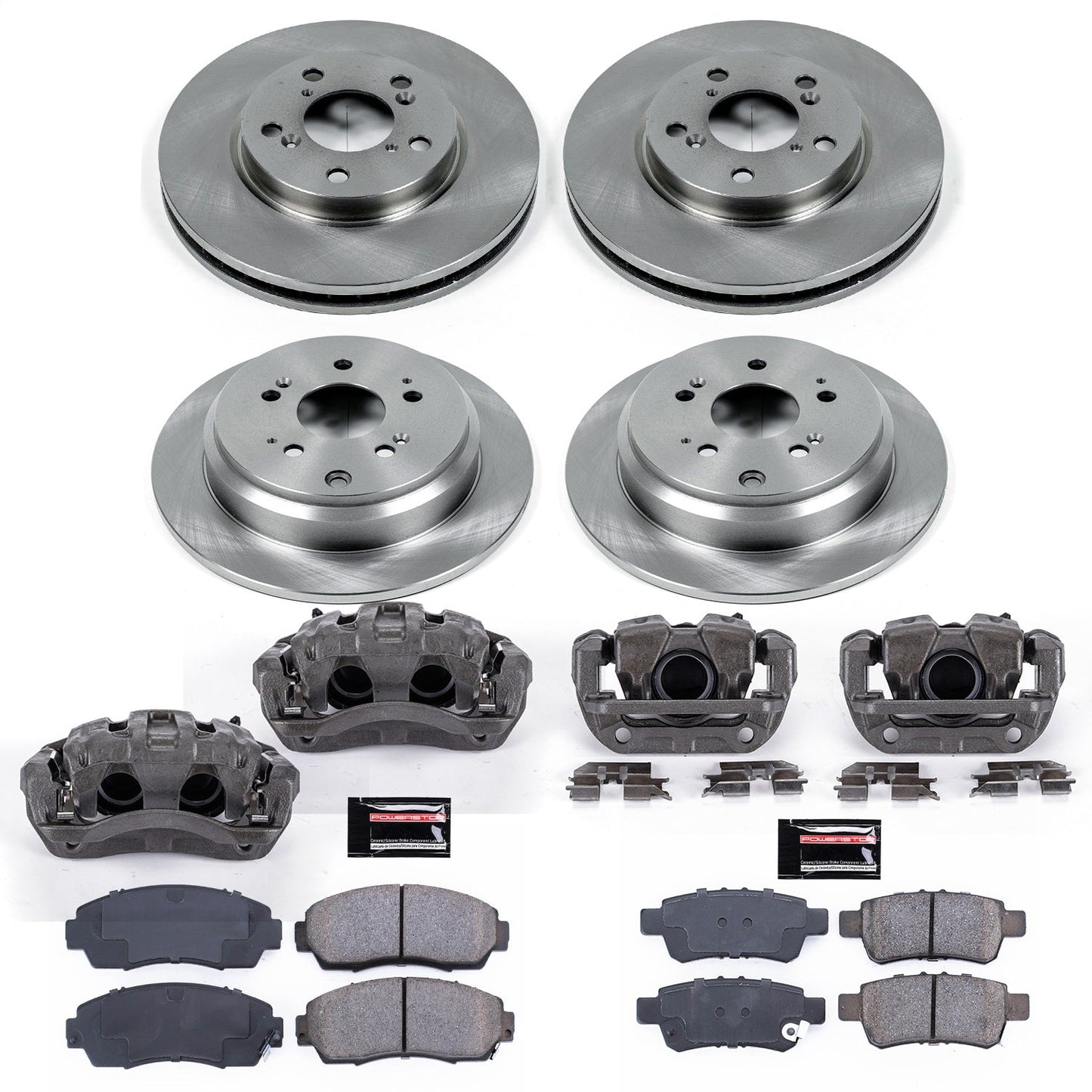 PowerStop 05-10 Honda Odyssey Front & Rear Autospecialty Brake Kit w/Calipers (KCOE4044)
