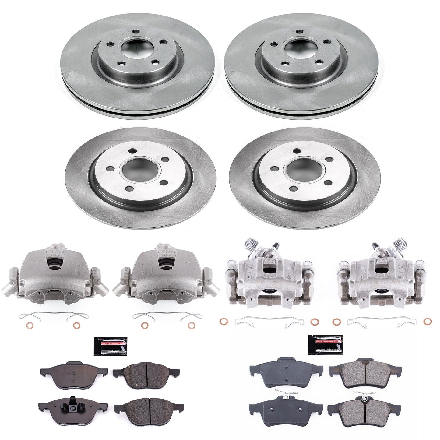 PowerStop 06-13 Volvo C70 Front & Rear Autospecialty Brake Kit w/Calipers (KCOE4051A)
