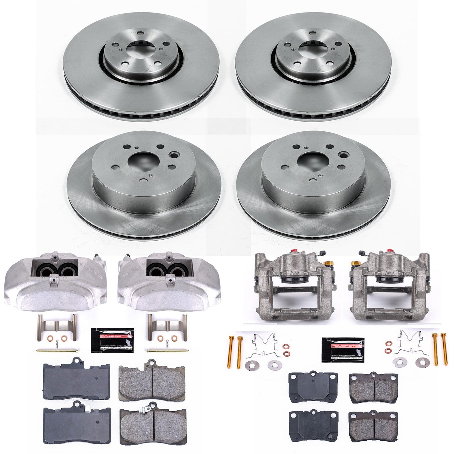 PowerStop 07-11 Lexus GS350 Front & Rear Autospecialty Kit w/Cals (KCOE4070)