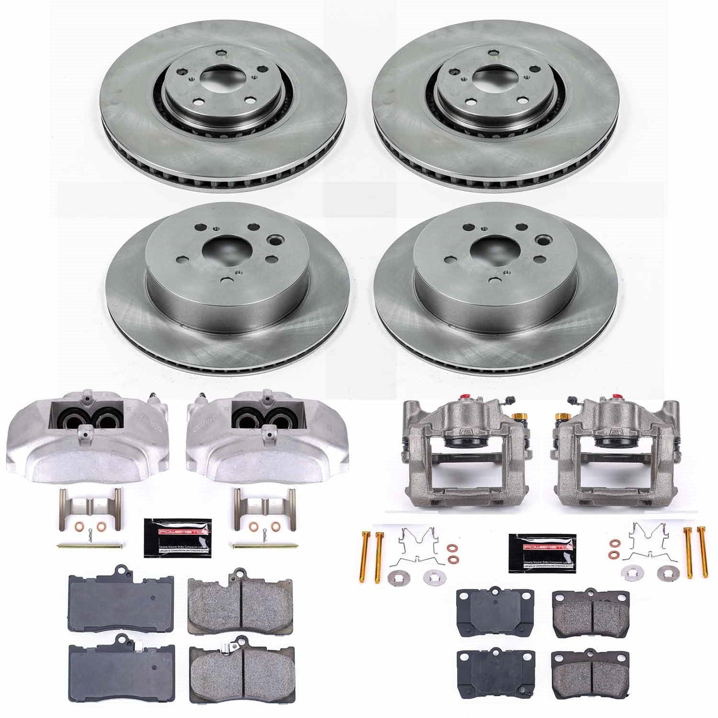PowerStop 07-11 Lexus GS350 Front & Rear Autospecialty Kit w/Cals (KCOE4071)
