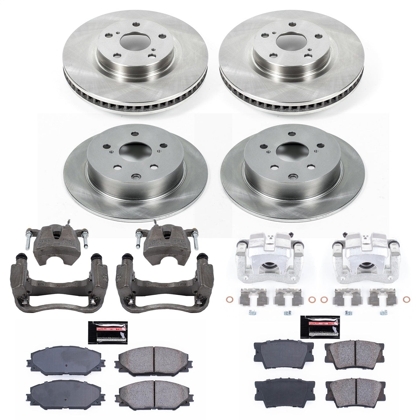PowerStop 09-10 Pontiac Vibe Front & Rear Autospecialty Brake Kit w/Calipers (KCOE4099)