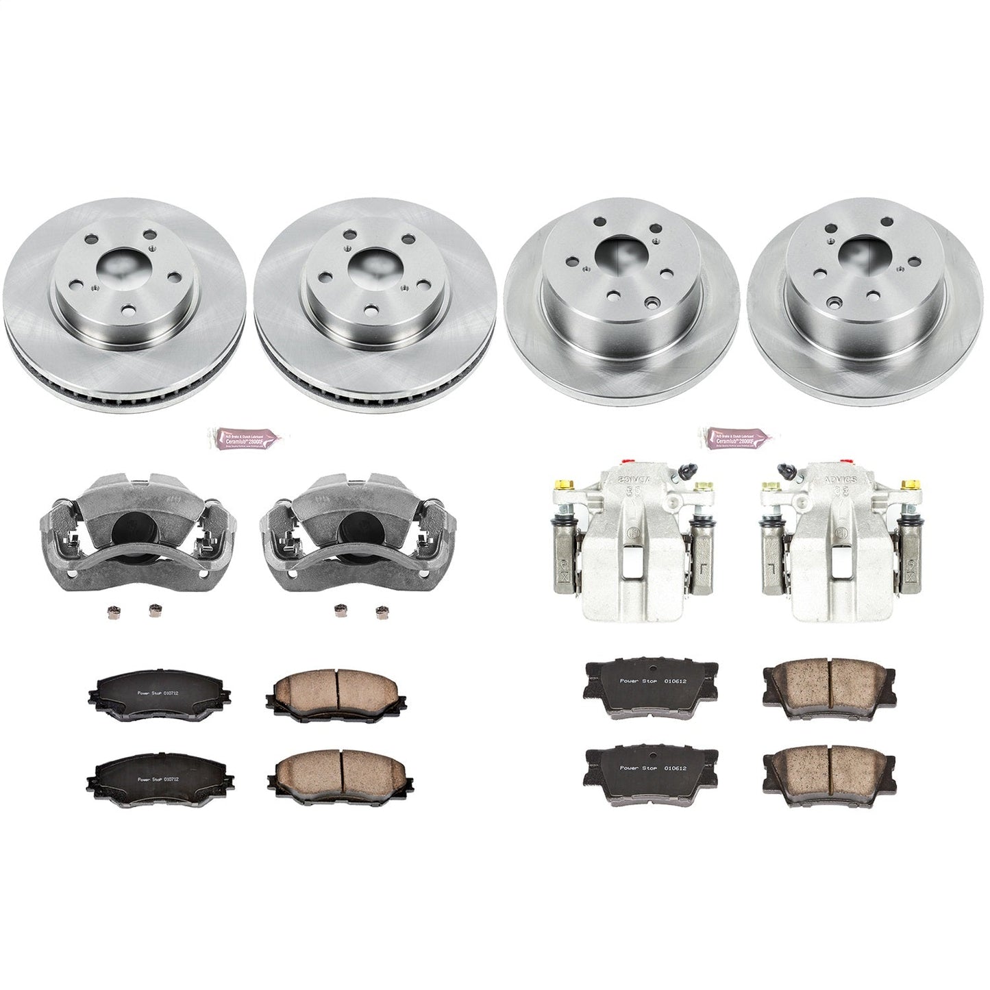PowerStop 10-12 Lexus HS250h Front & Rear Autospecialty Brake Kit w/Calipers (KCOE4100)