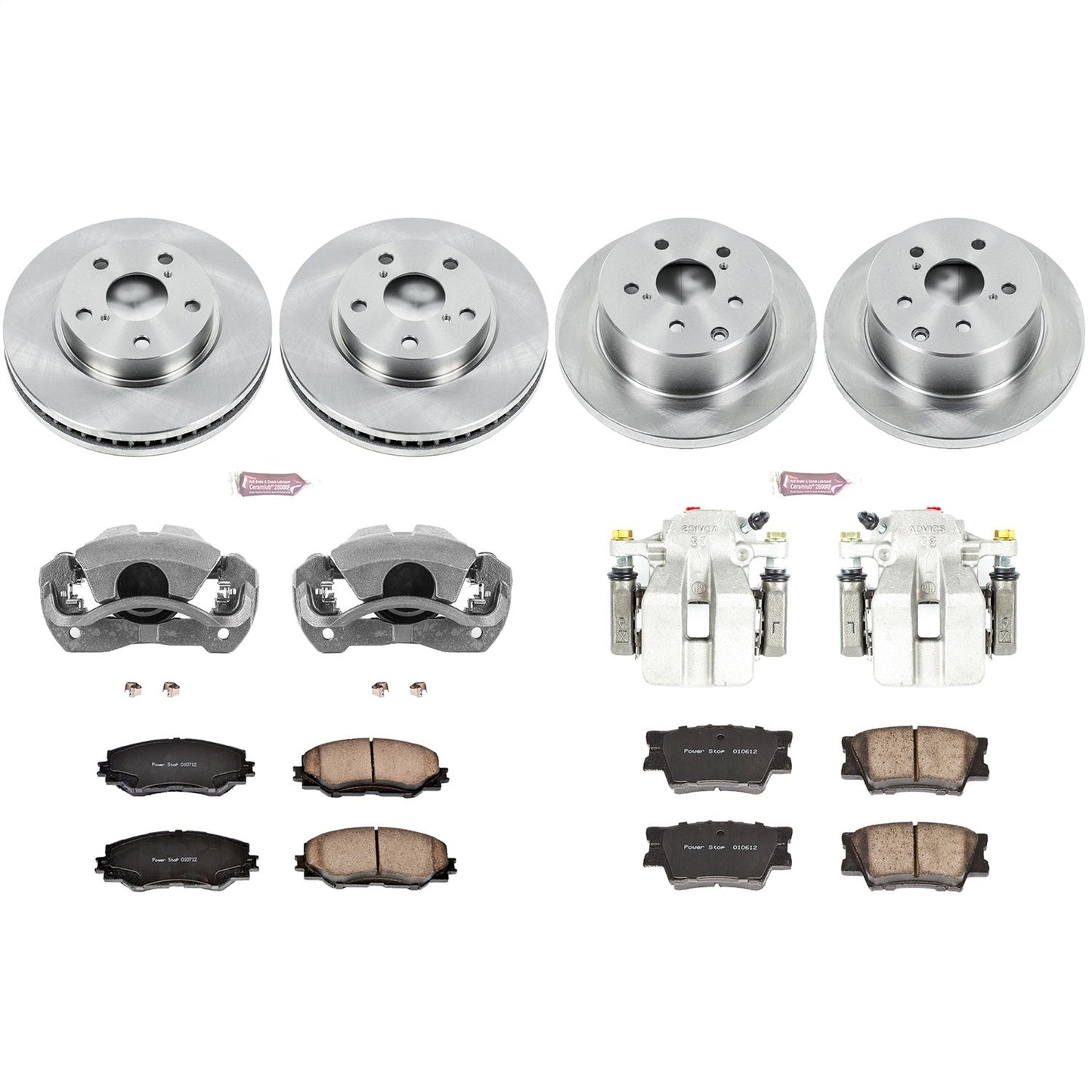 PowerStop 2011 Toyota RAV4 Front & Rear Autospecialty Brake Kit w/Calipers (KCOE4100A)