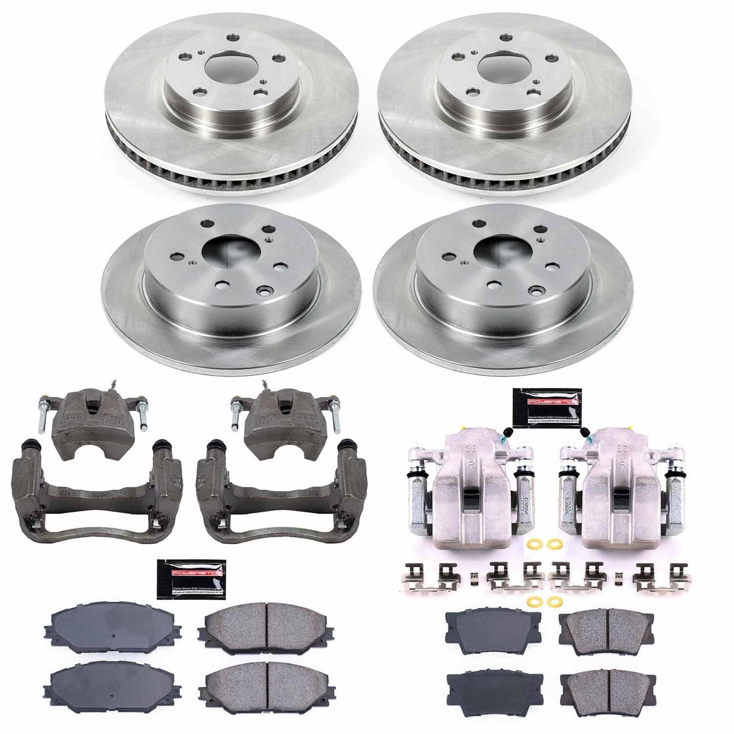 PowerStop 11-18 Toyota RAV4 Front & Rear Autospecialty Brake Kit w/Calipers (KCOE4101A)