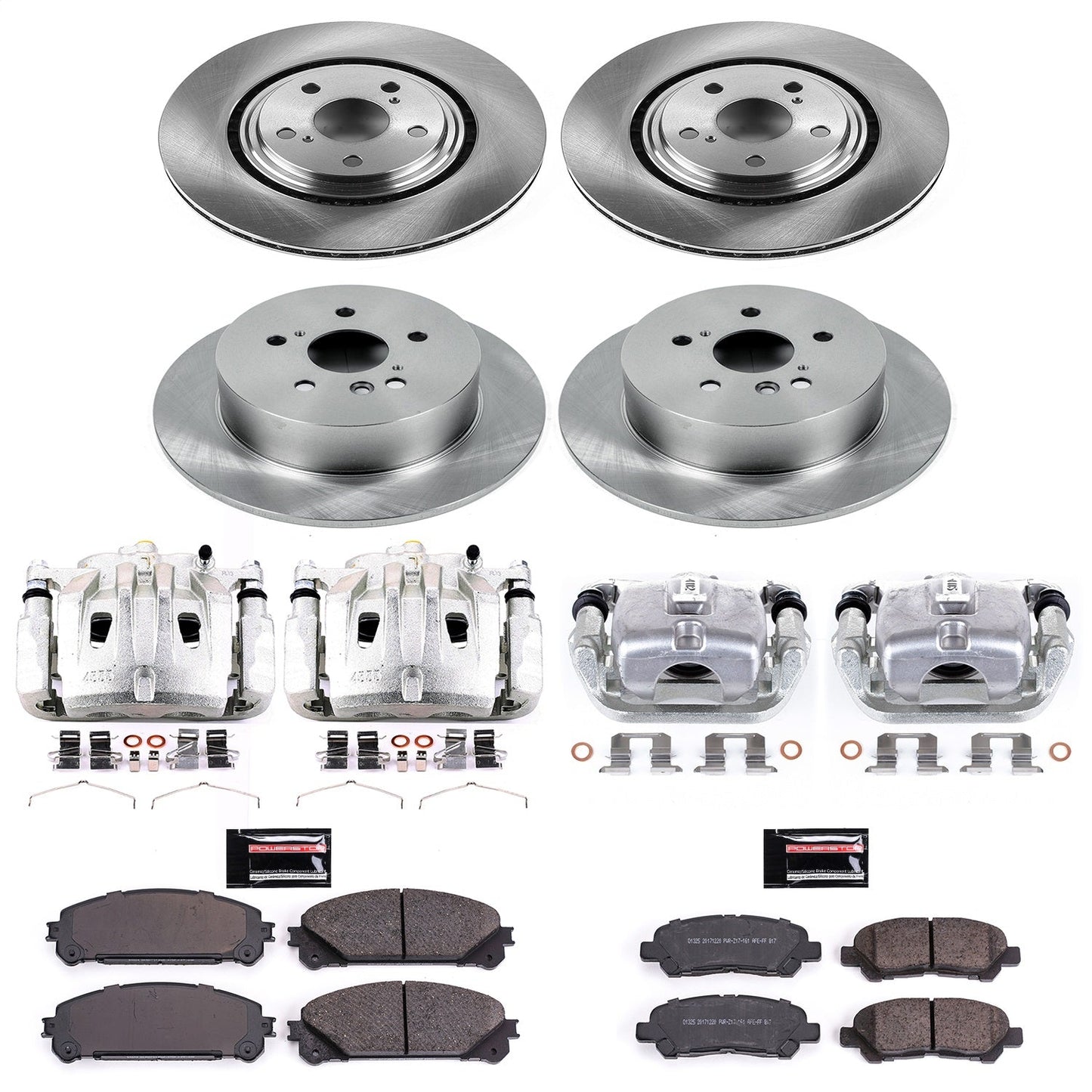 PowerStop 08-13 Toyota Highlander Front & Rear Autospecialty Brake Kit w/Calipers (KCOE4129)