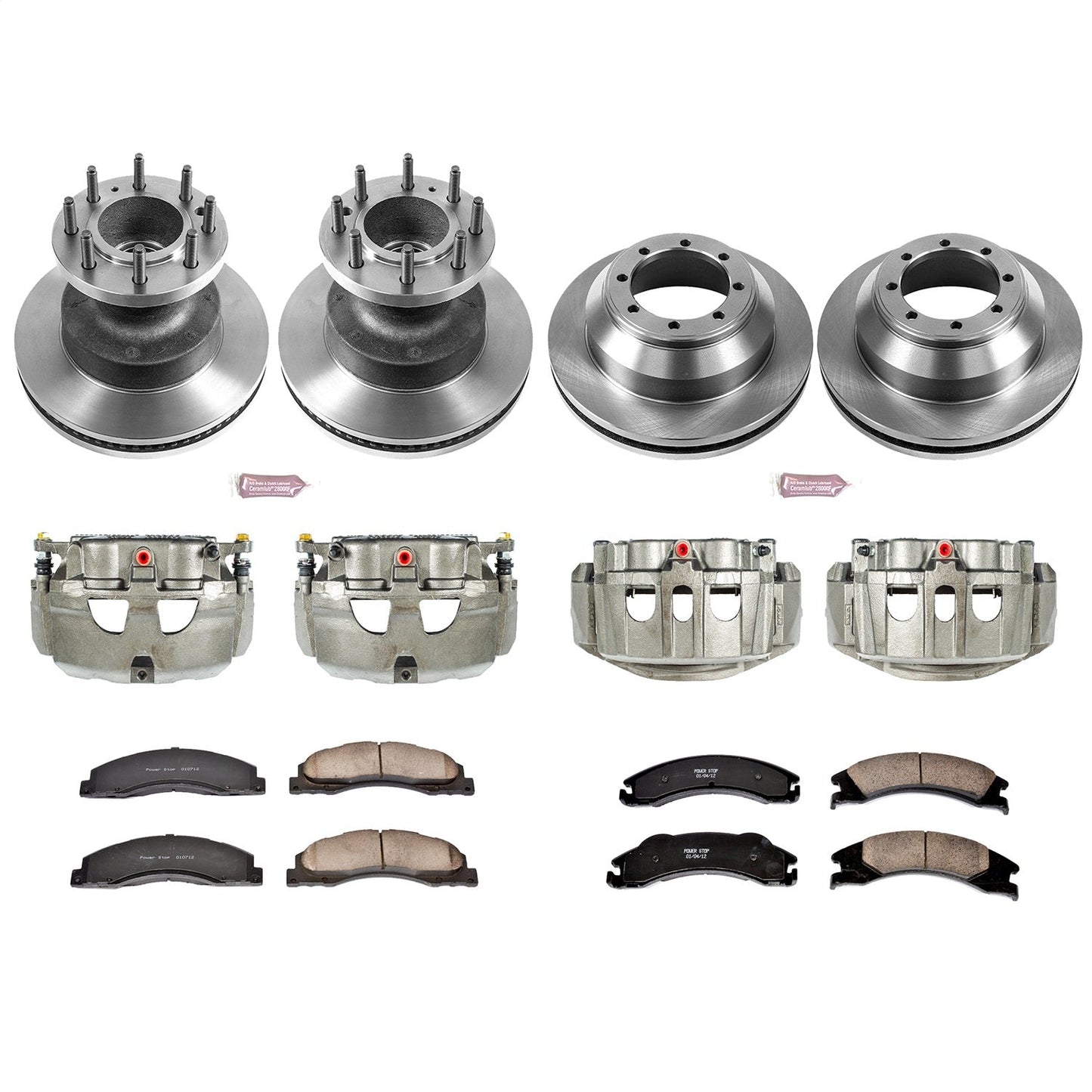PowerStop 08-19 Ford E-350 Super Duty Front & Rear Autospecialty Kit w/Cals (KCOE4132)