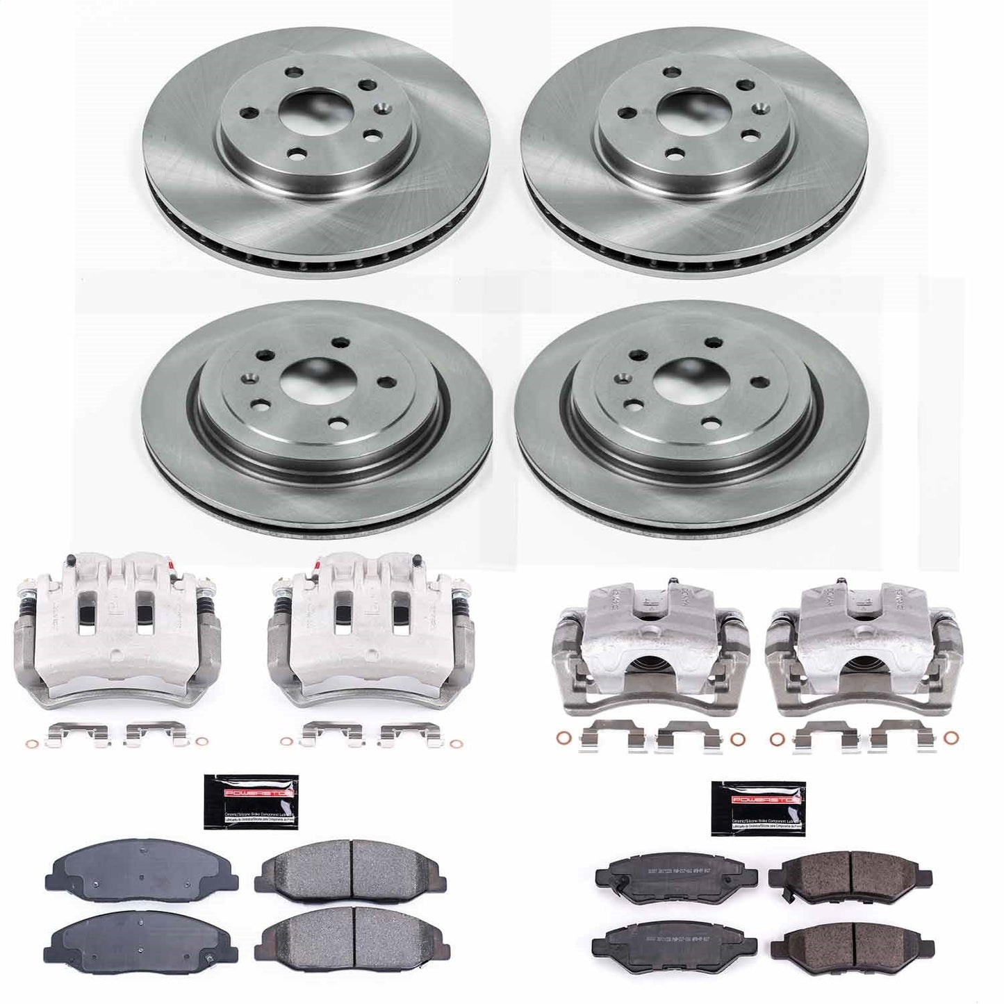 PowerStop 08-14 Cadillac CTS Front & Rear Autospecialty Kit w/Cals (KCOE4134A)