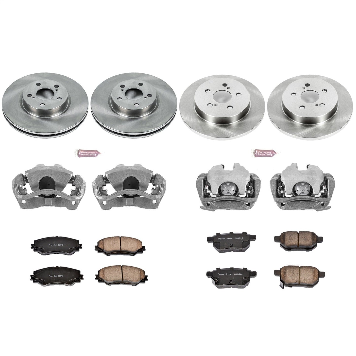 PowerStop 09-10 Pontiac Vibe Front & Rear Autospecialty Brake Kit w/Calipers (KCOE4140)