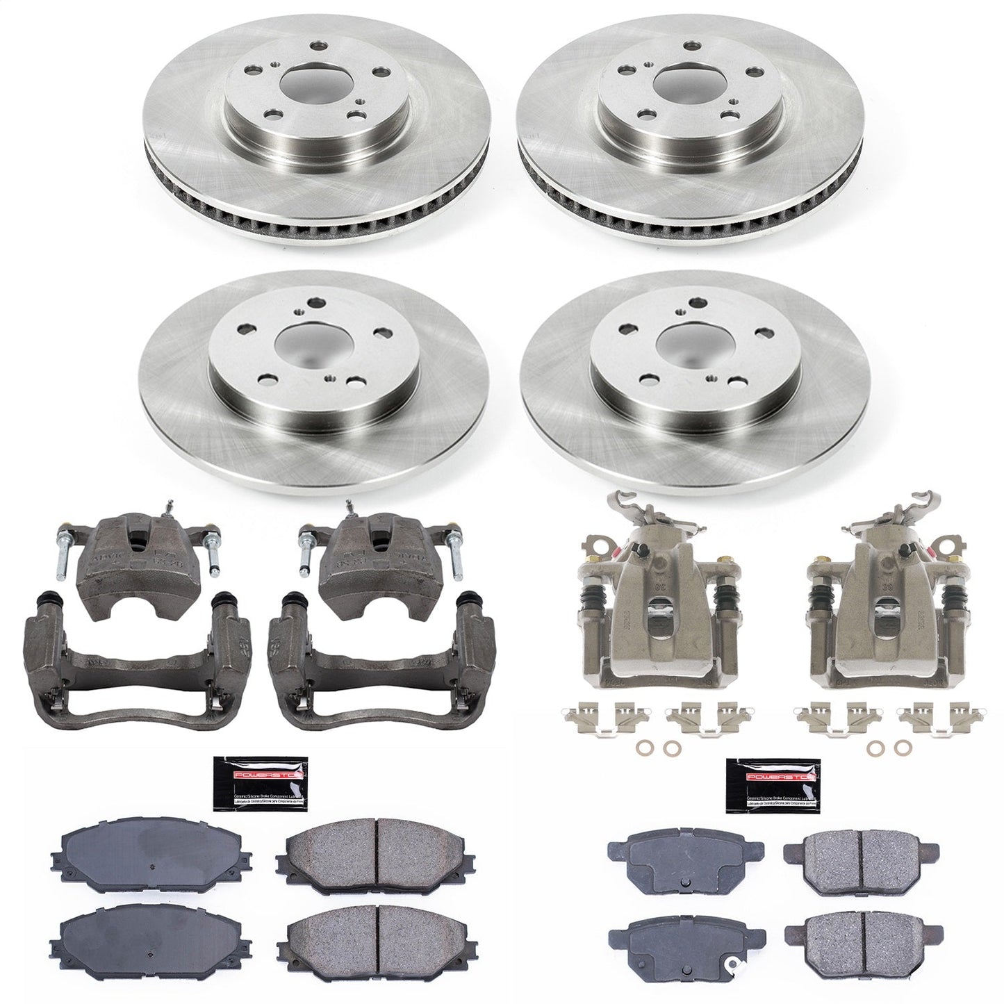 PowerStop 09-10 Pontiac Vibe Front & Rear Autospecialty Brake Kit w/Calipers (KCOE4142)