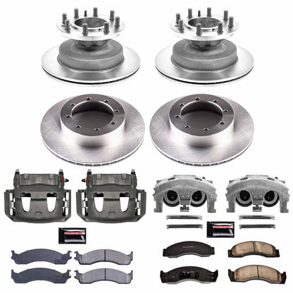 PowerStop 01-02 Ford E-450 Econoline Super Duty Front & Rear Autospecialty Kit w/Calipers (KCOE4233)