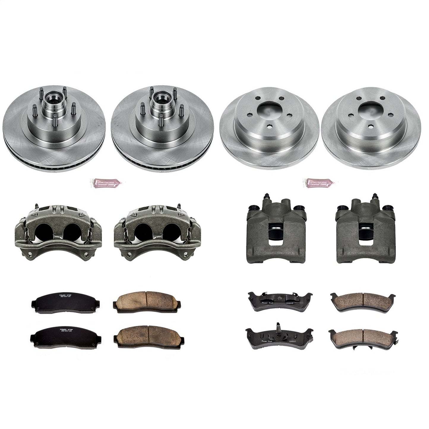 PowerStop 01-02 Ford Explorer Sport Front and Rear Autospecialty Kit w/Cals (KCOE4356)