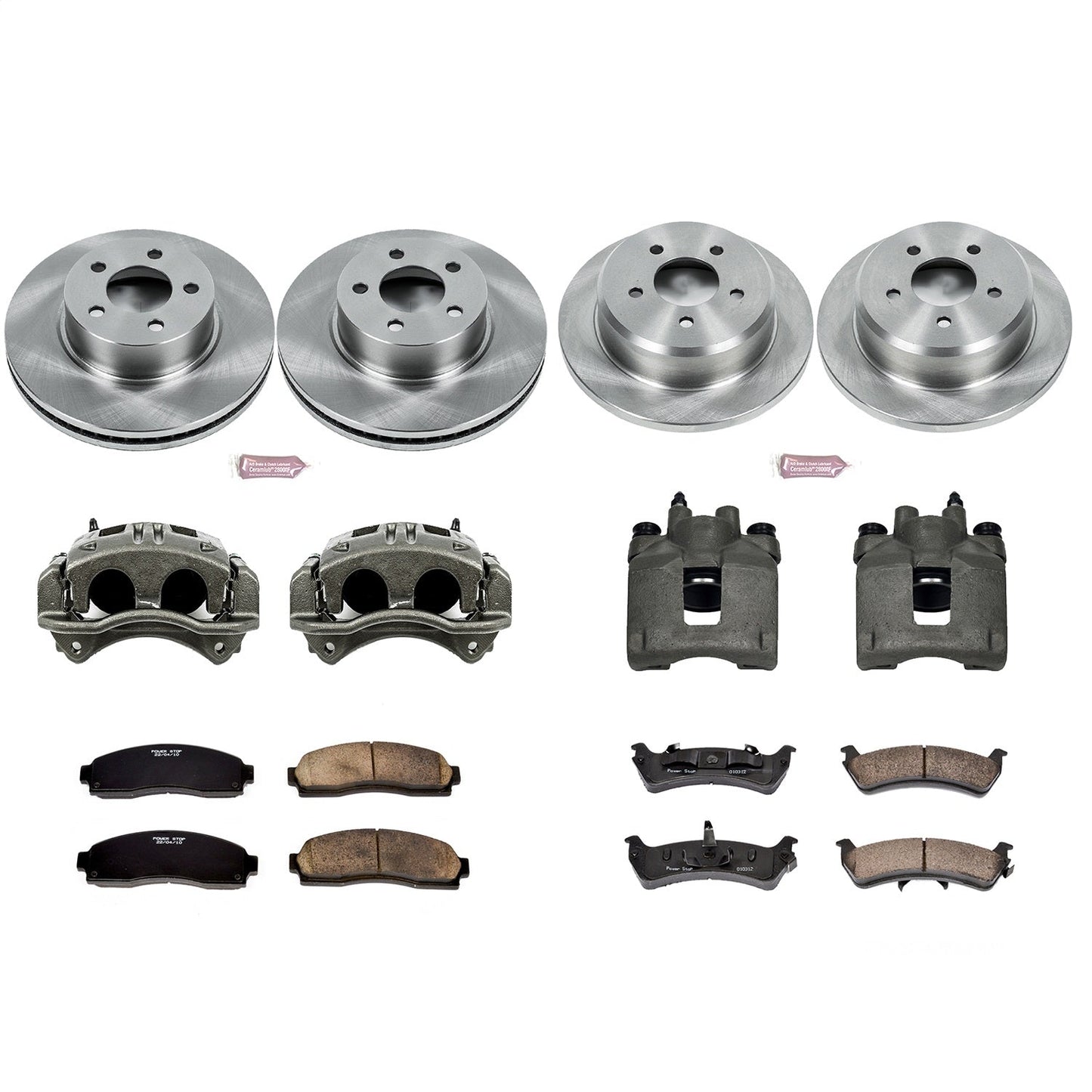 PowerStop 01-02 Ford Explorer Sport Front & Rear Autospecialty Brake Kit w/Calipers (KCOE4357)