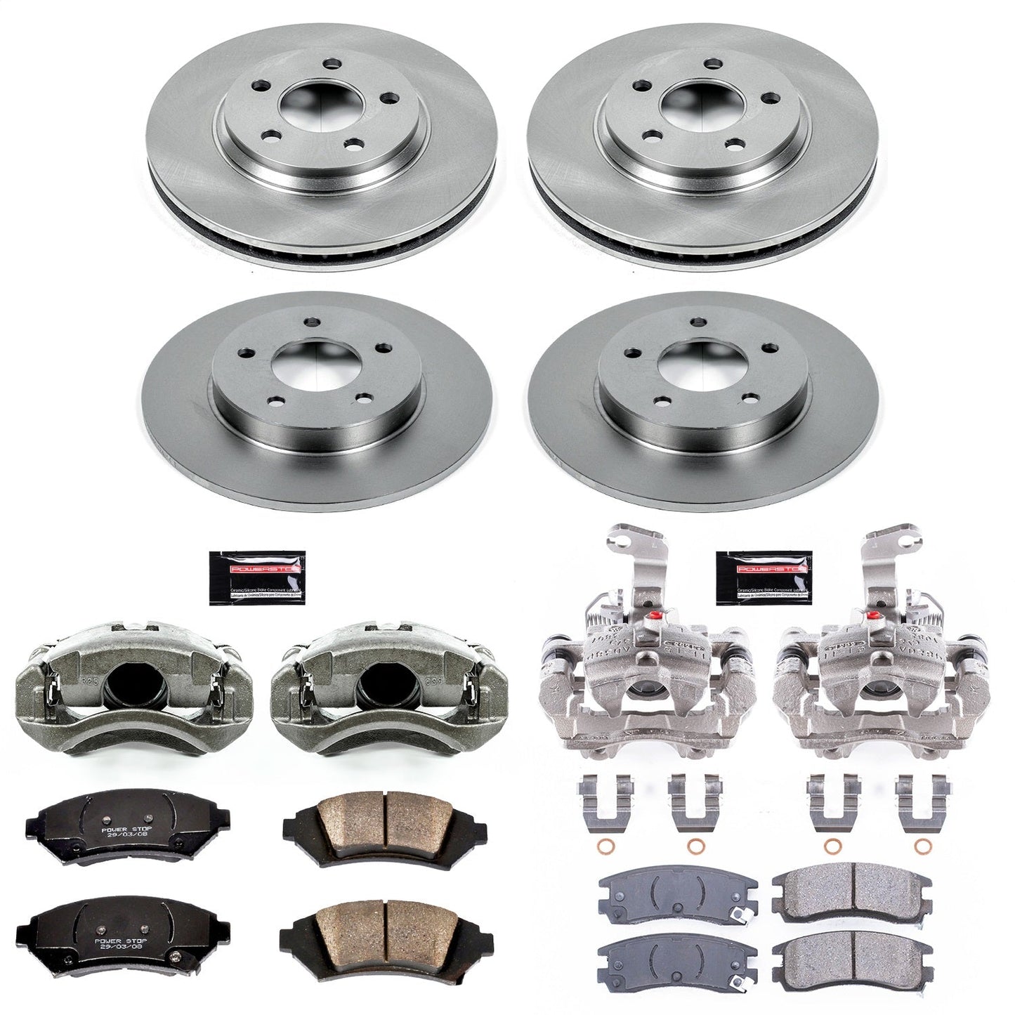 PowerStop 2005 Buick LeSabre Front & Rear Autospecialty Brake Kit w/Calipers (KCOE4379)