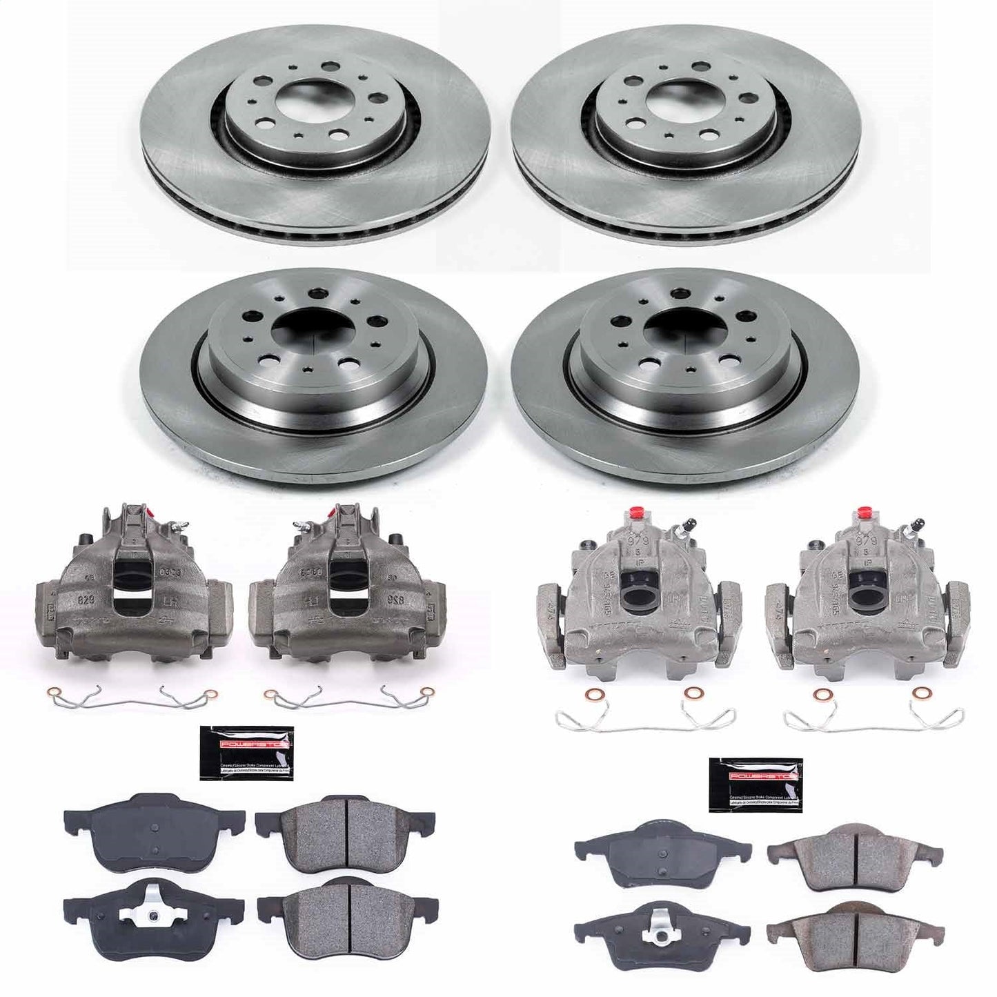 PowerStop 01-09 Volvo S60 Front & Rear Autospecialty Brake Kit w/Calipers (KCOE4431)