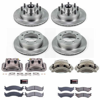 PowerStop 99-02 Ford E-350 Econoline Club Wagon Front & Rear Autospecialty Kit w/Calipers (KCOE4434A)