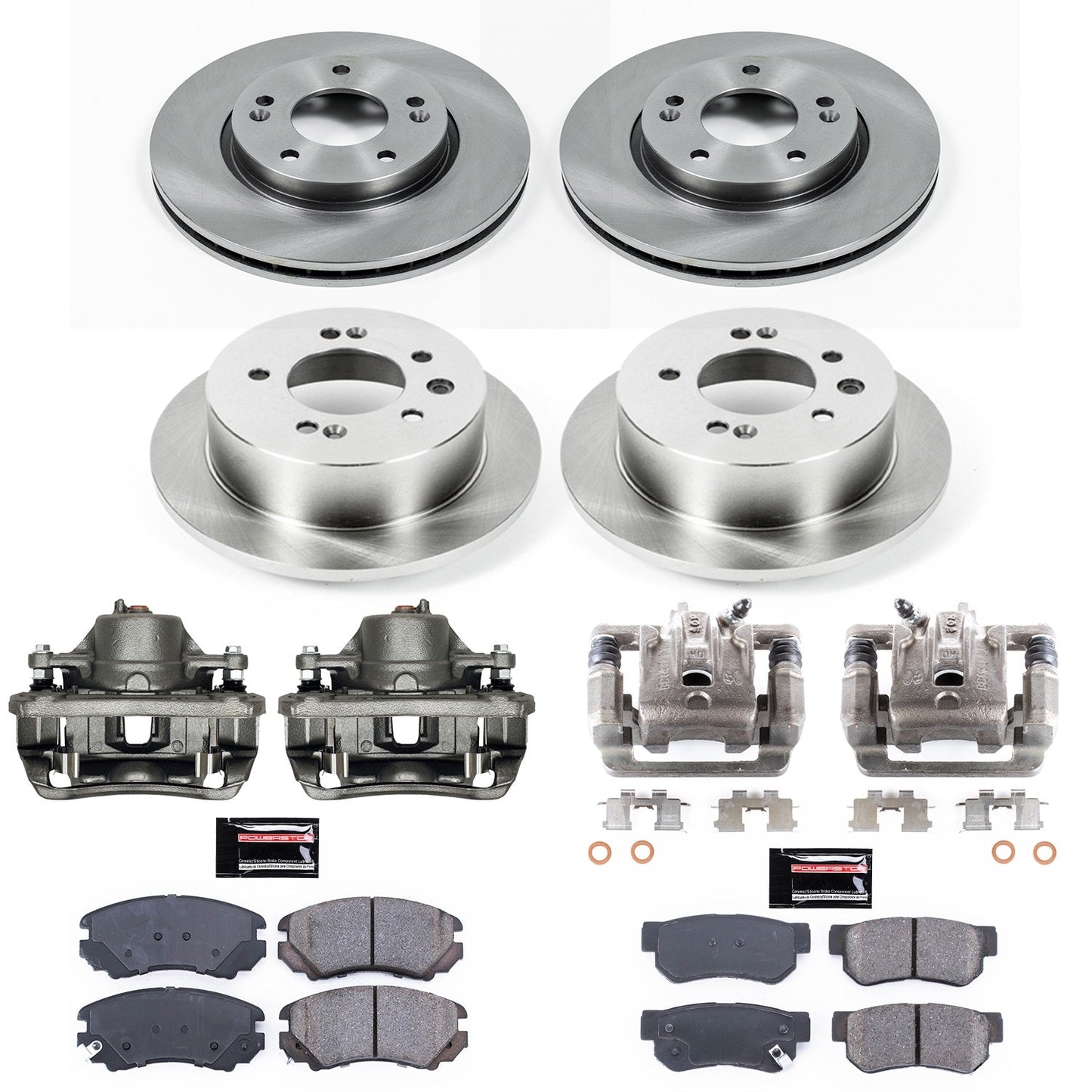 PowerStop 07-10 Hyundai Elantra Front & Rear Autospecialty Brake Kit w/Calipers (KCOE4442)